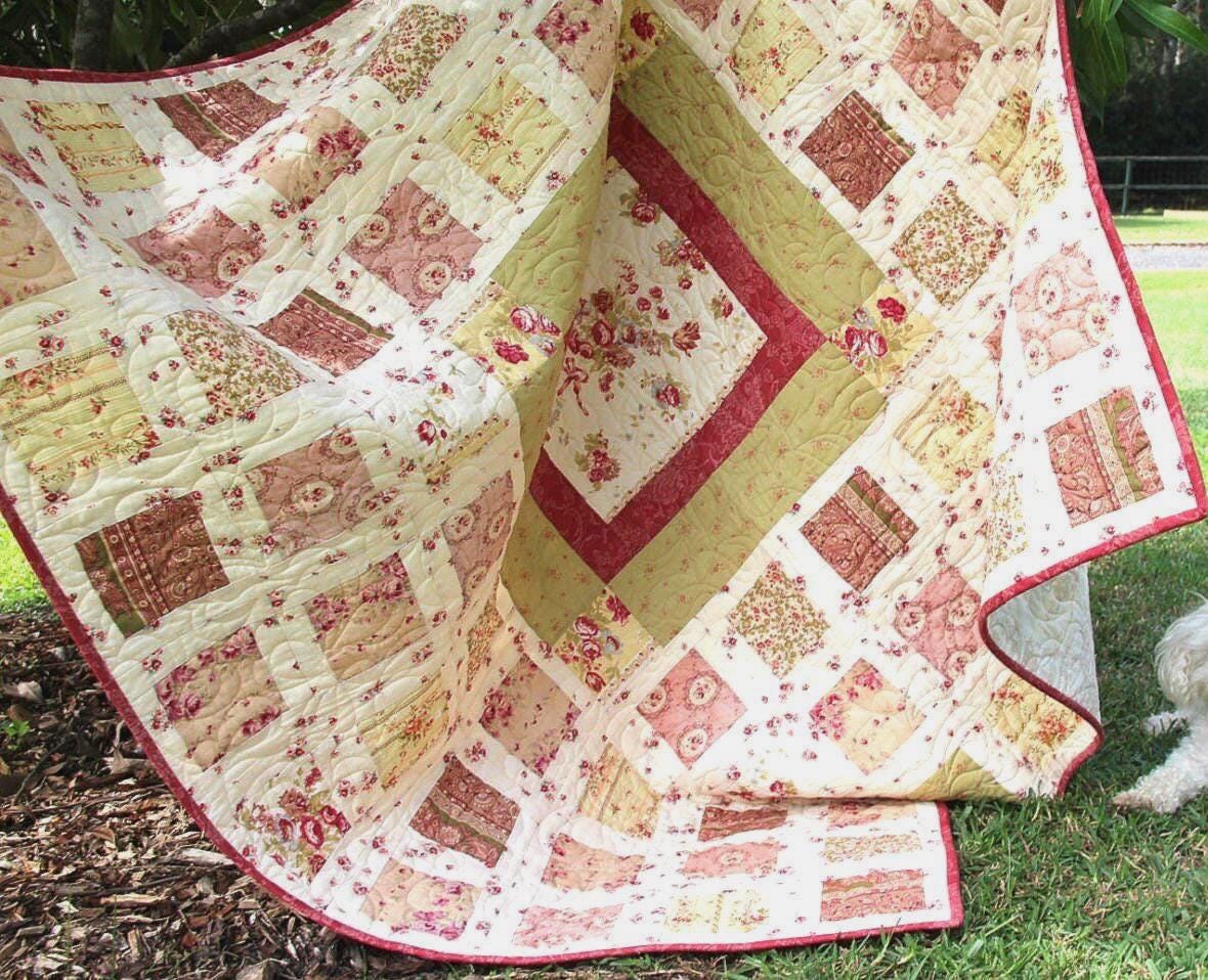 Beginner Quilt Pattern PDF Easy Simple Quilt Pattern for Beginner Medallion Quilt Digital Pattern