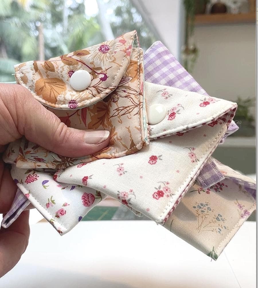 Easy Earbud Pouch Template PDF DIY Fabric AirPods Case Sewing Pattern Beginner Friendly Scrap Fabric Tutorial