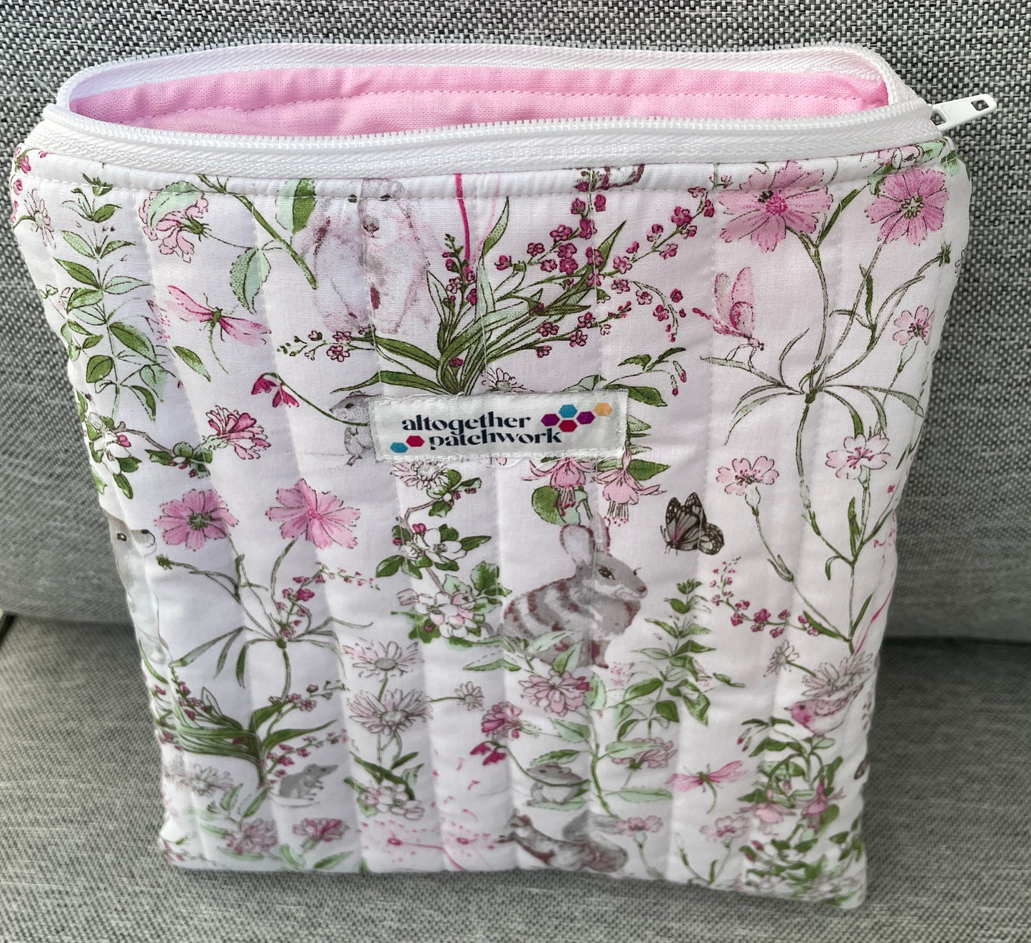 Quilted handmade bow kindle, ereader, tablet pouch book sleeve