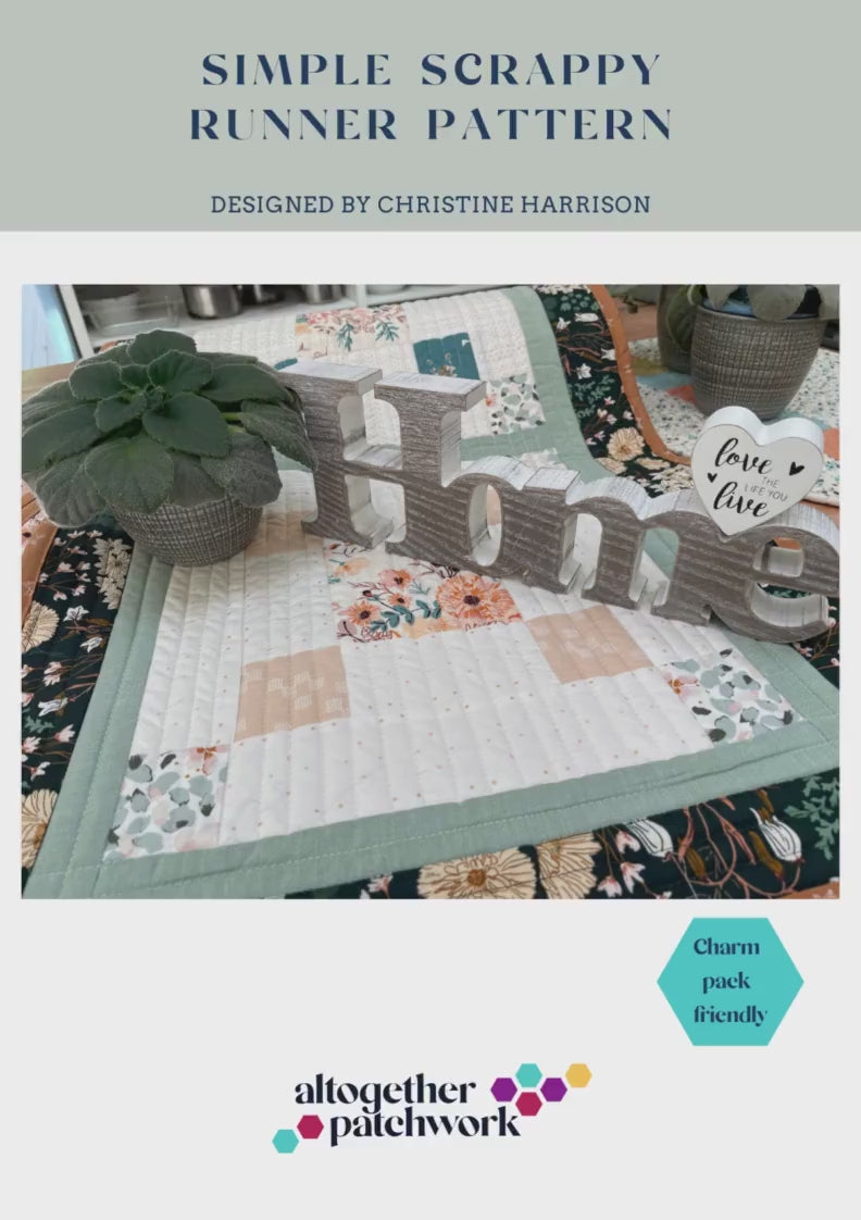 Simple Scrappy Runner Pattern- Easy Pattern, Tutorial, PDF Pattern