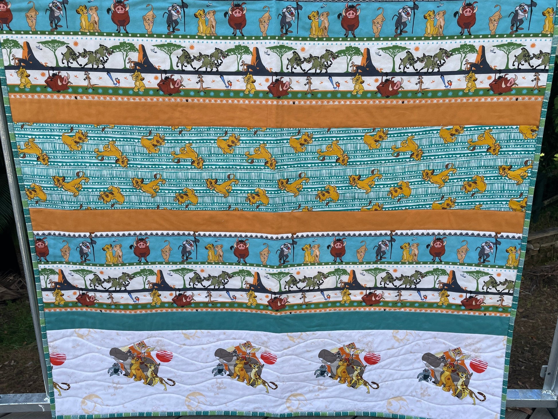 Lion King Quilt, Simba baby quilt, Baby Quilt, Simba Baby Blanket, Lion King Nursery Bedding, Timone, Pumba, Simba and Nala