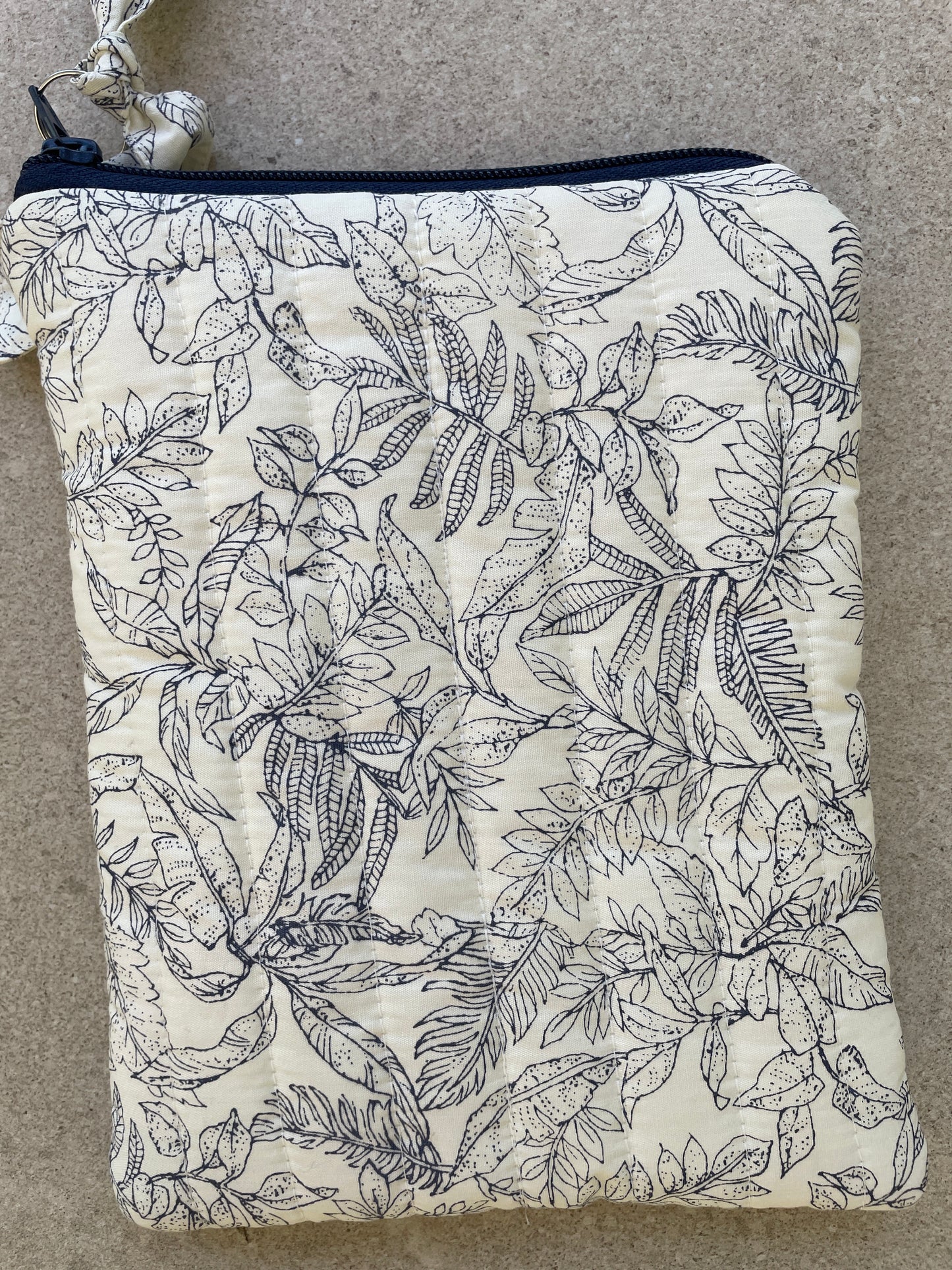Quilted handmade zip book pouch BF