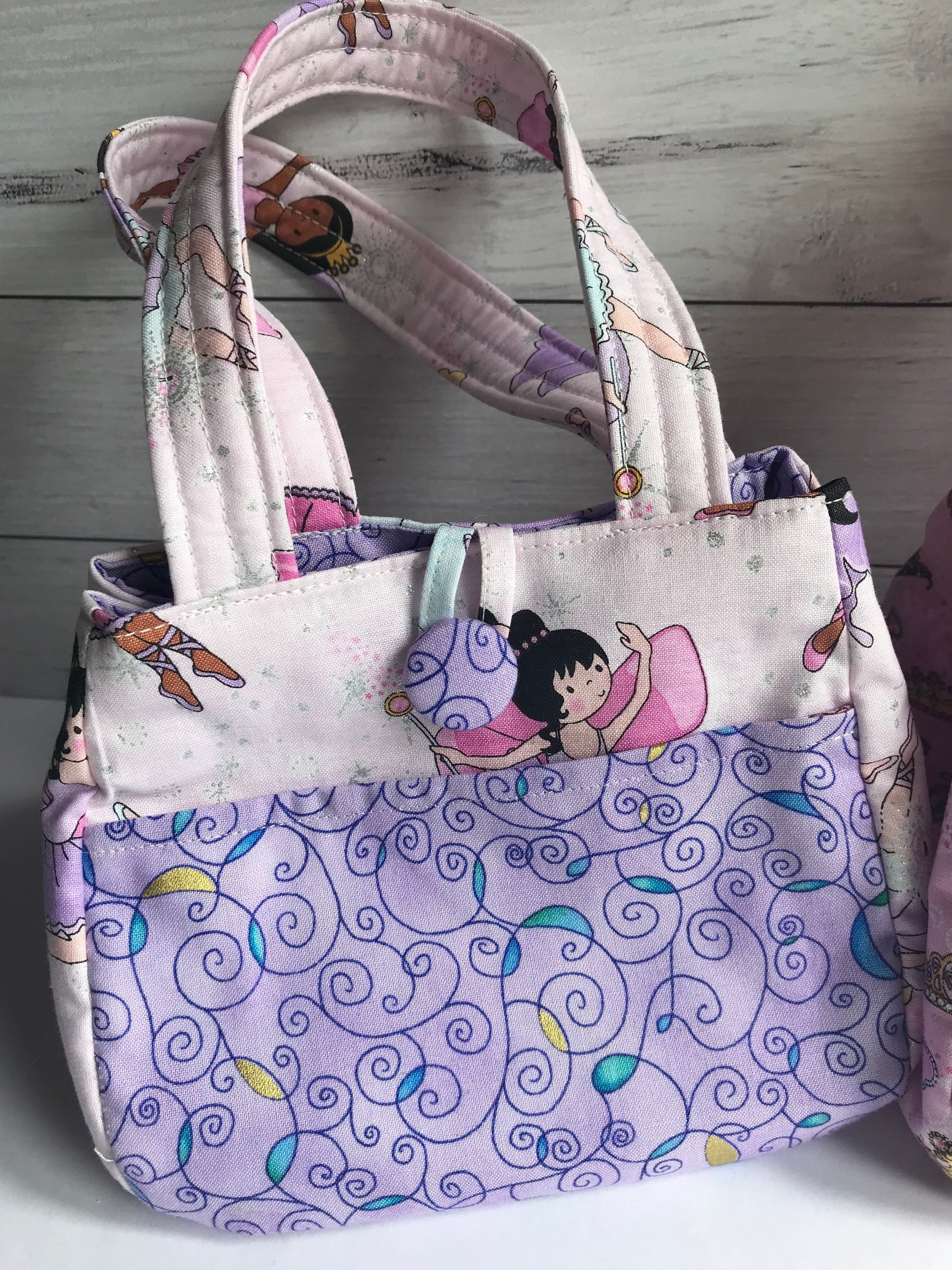 Girls handmade Christmas gift bag Handbag Doll and toy bag.