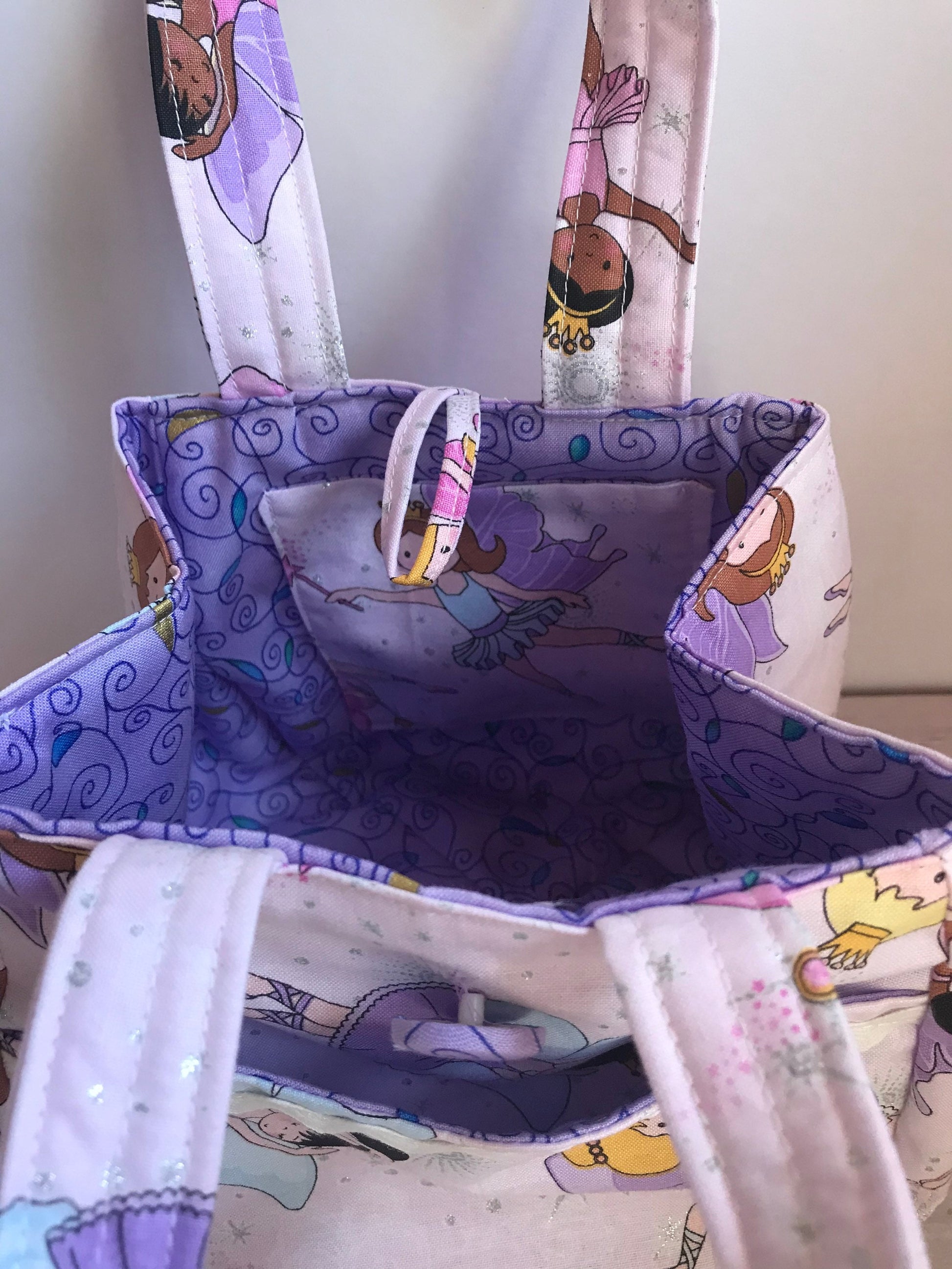 Girls handmade Christmas gift bag Handbag Doll and toy bag.