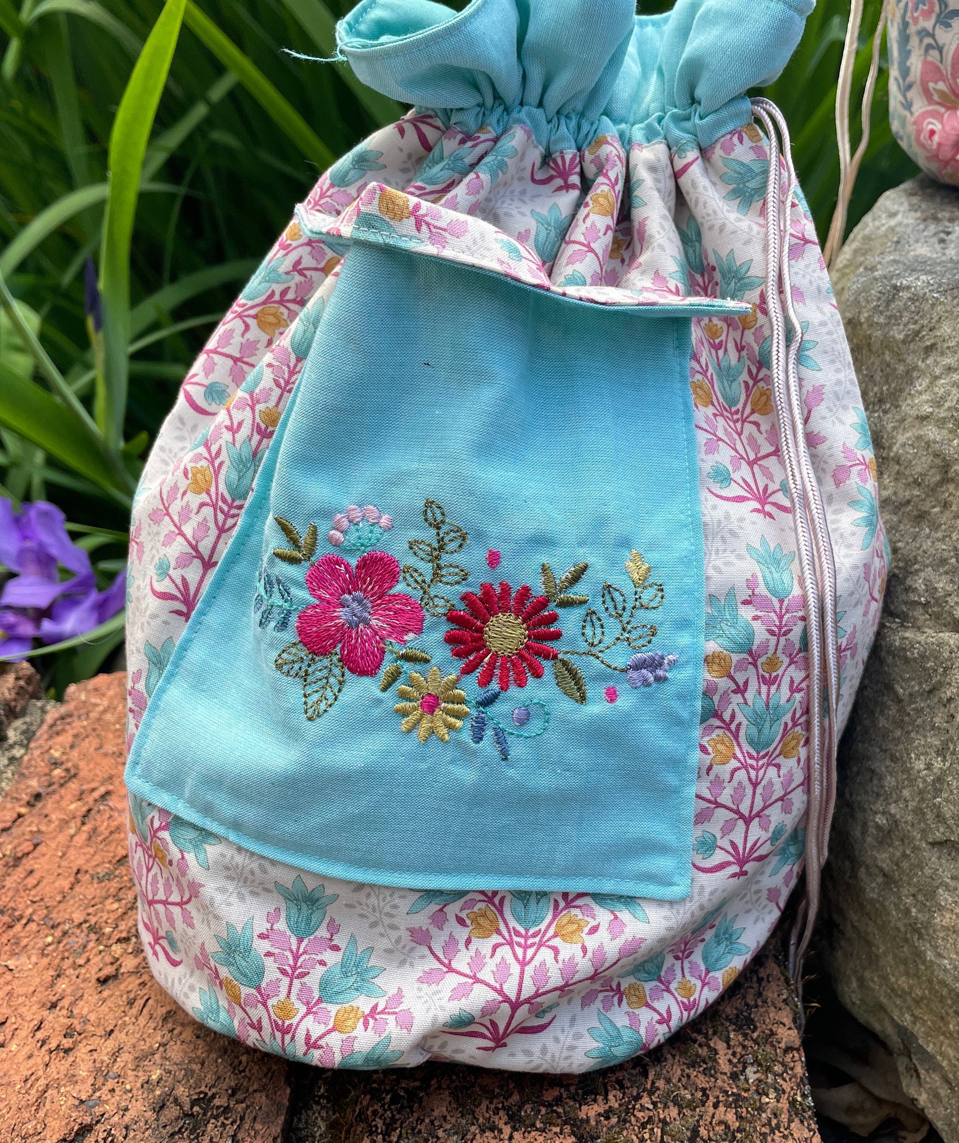 Drawstring Bag Pattern|Sewing Bag|Draw String Bag PDF|PDF Pattern|Girls Bag|Project Bag|Tilda Windy days|Tilda Bag Pattern|Tilda Fabric|