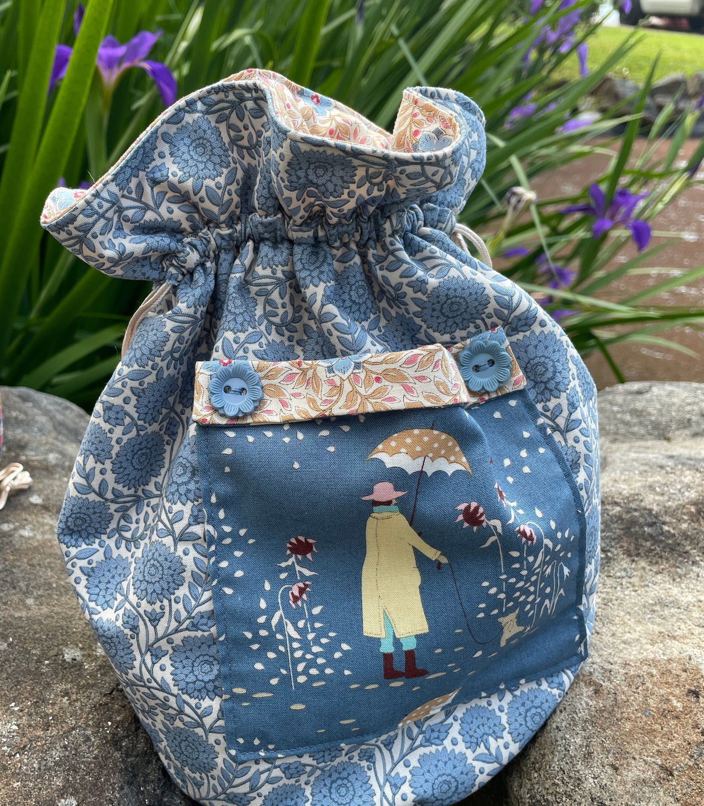 Drawstring Bag Pattern|Sewing Bag|Draw String Bag PDF|PDF Pattern|Girls Bag|Project Bag|Tilda Windy days|Tilda Bag Pattern|Tilda Fabric|