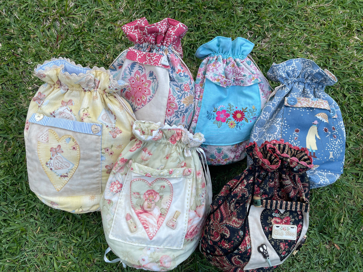 Drawstring Bag Pattern|Sewing Bag|Draw String Bag PDF|PDF Pattern|Girls Bag|Project Bag|Tilda Windy days|Tilda Bag Pattern|Tilda Fabric|