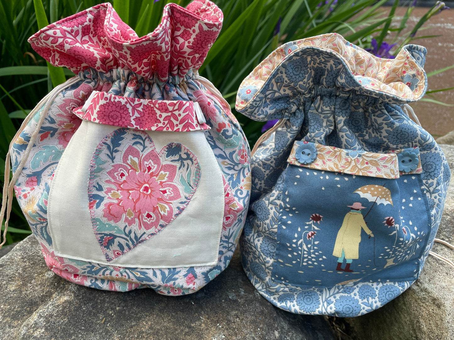 Drawstring Bag Pattern|Sewing Bag|Draw String Bag PDF|PDF Pattern|Girls Bag|Project Bag|Tilda Windy days|Tilda Bag Pattern|Tilda Fabric|
