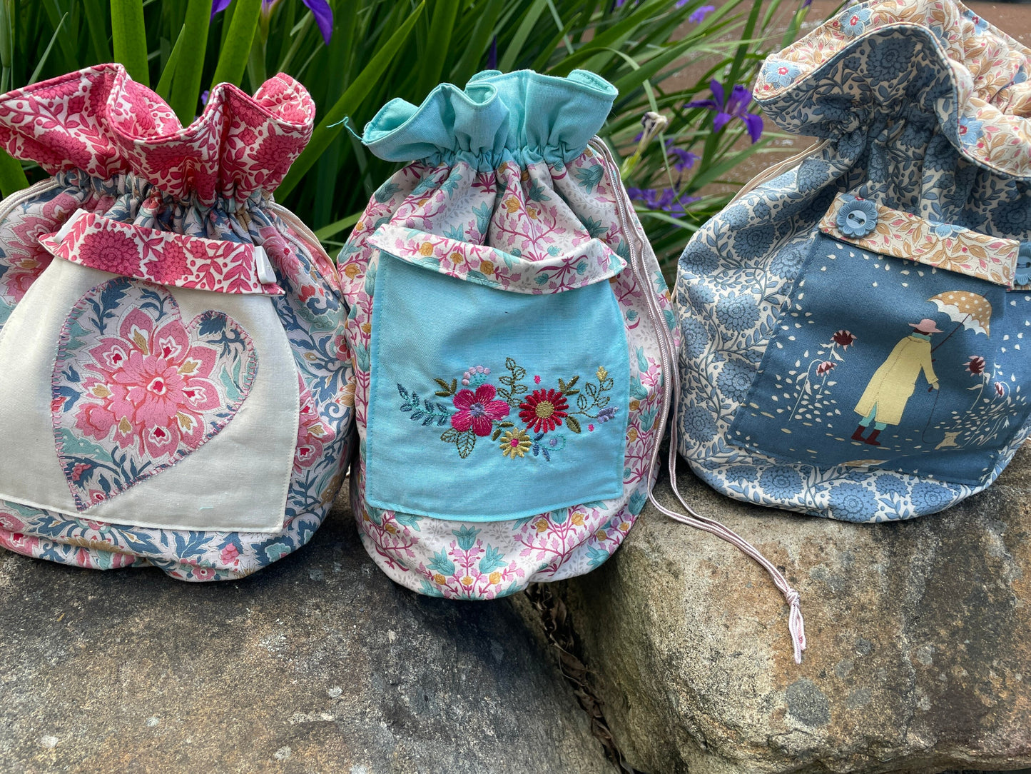 Drawstring Bag Pattern|Sewing Bag|Draw String Bag PDF|PDF Pattern|Girls Bag|Project Bag|Tilda Windy days|Tilda Bag Pattern|Tilda Fabric|
