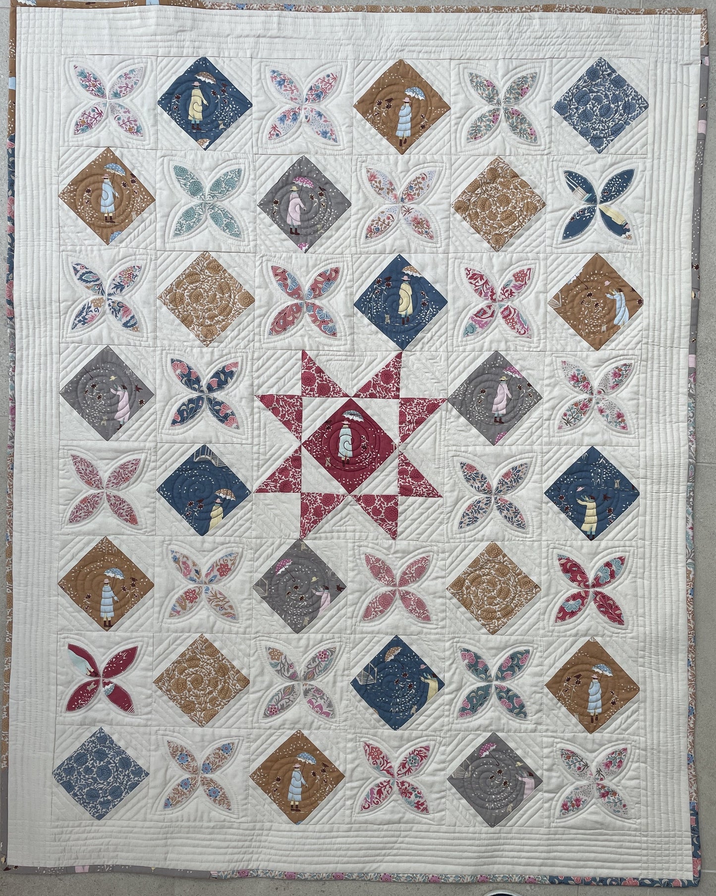 Digital Quilt Pattern in 3 sizes simple applique and star quilt pattern for beginners, Windy Days Quilt Pattern baby throw or single size