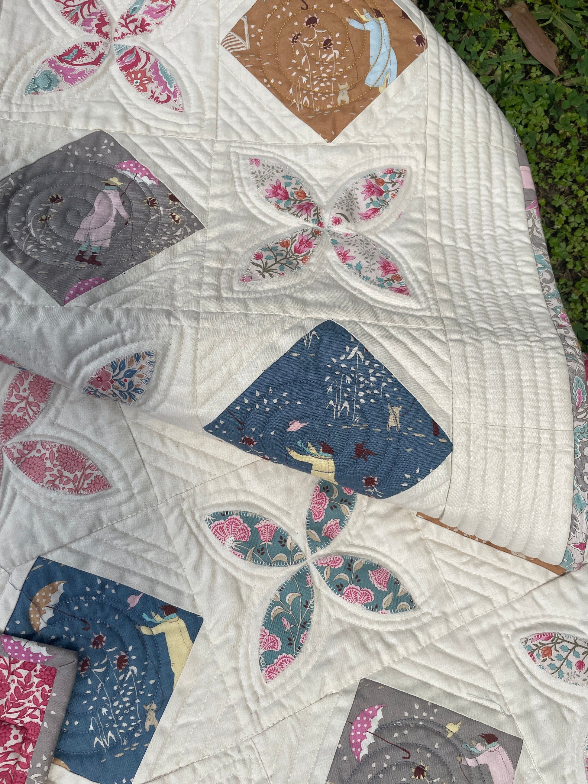 Digital Quilt Pattern in 3 sizes simple applique and star quilt pattern for beginners, Windy Days Quilt Pattern baby throw or single size