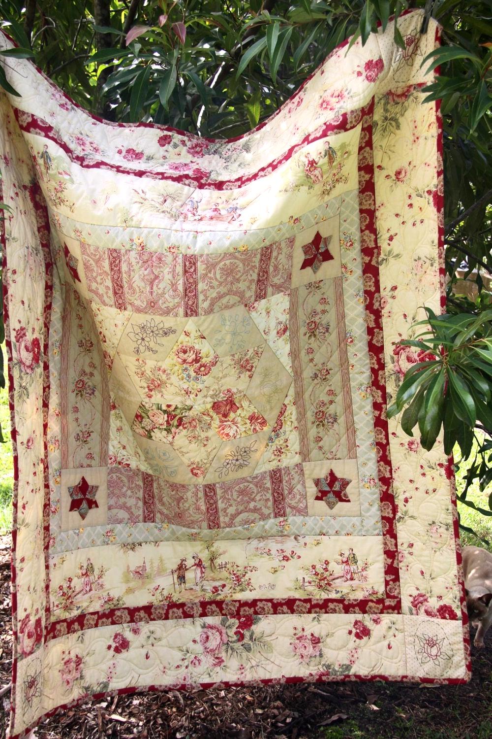 Simple Quilt Pattern PDF easy beginner applique pattern digital download medallion embroidery design