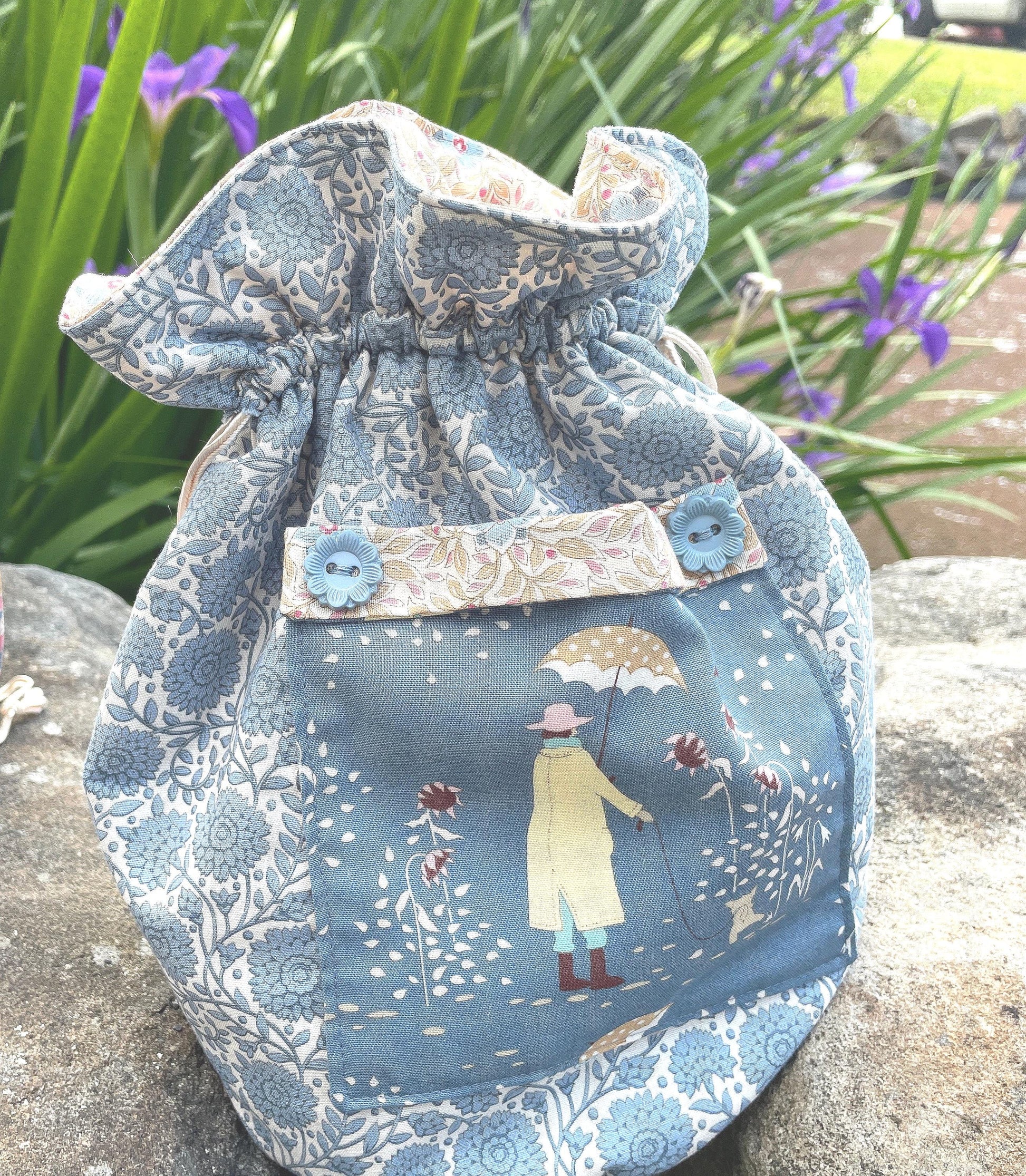Drawstring Bag Pattern|Sewing Bag|Draw String Bag PDF|PDF Pattern|Girls Bag|Project Bag|Tilda Windy days|Tilda Bag Pattern|Tilda Fabric|