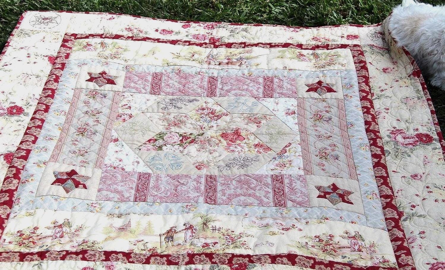 Simple Quilt Pattern PDF easy beginner applique pattern digital download medallion embroidery design