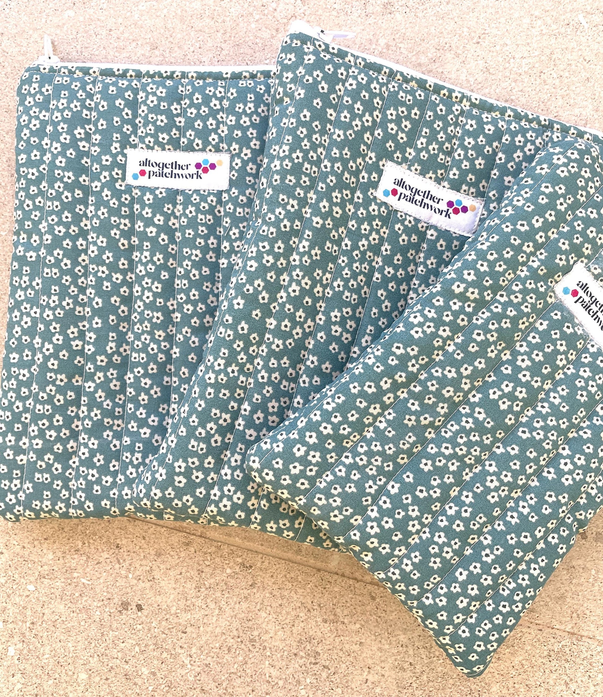 Quilted handmade kindle pouch ereader tablet fabric sleeve for book lover.