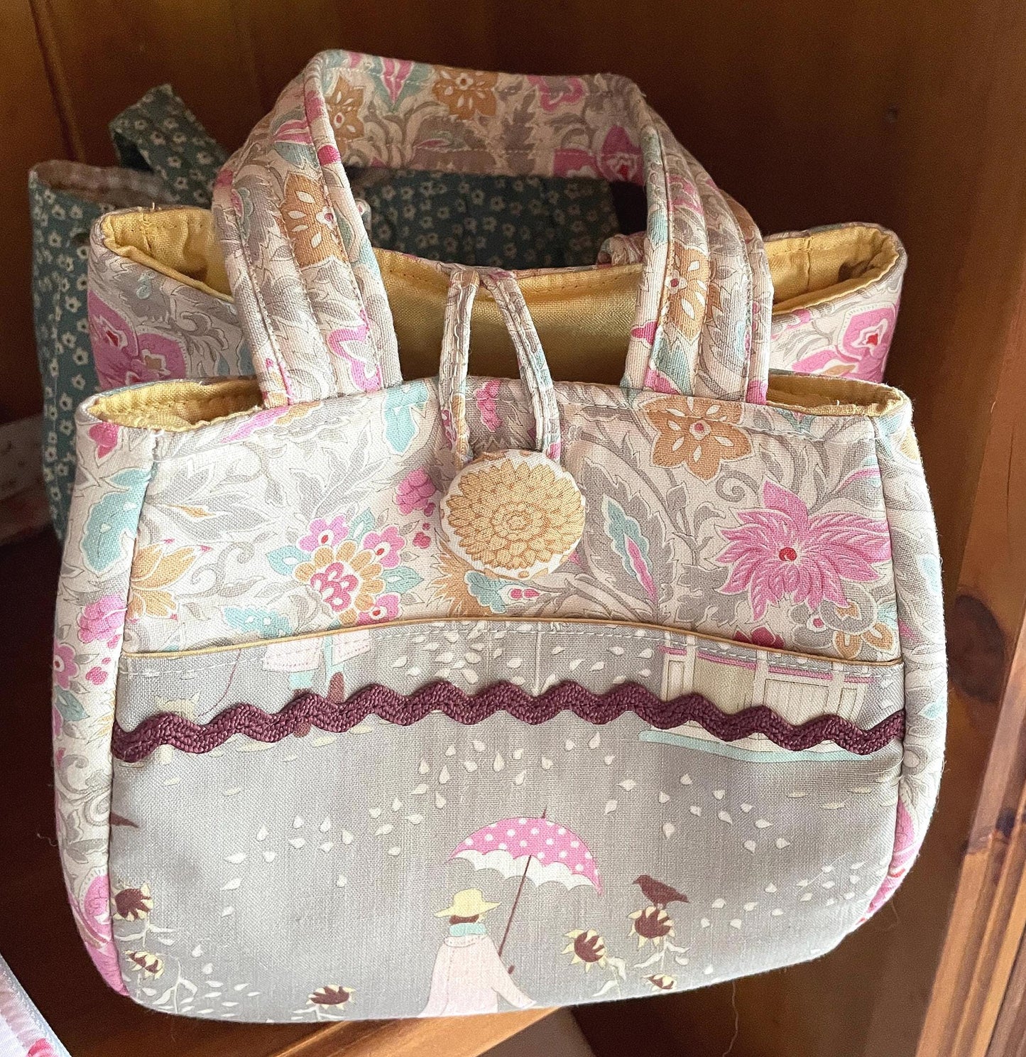 Girls handmade Christmas gift bag Handbag Doll and toy bag.