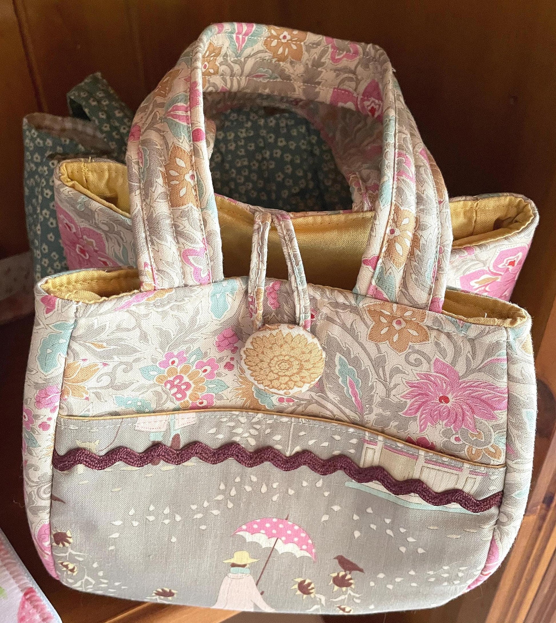 Girls handmade Christmas gift bag Handbag Doll and toy bag.