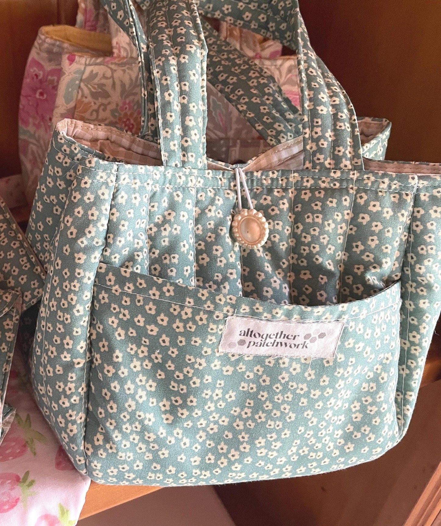 Girls handmade Christmas gift bag Handbag Doll and toy bag.