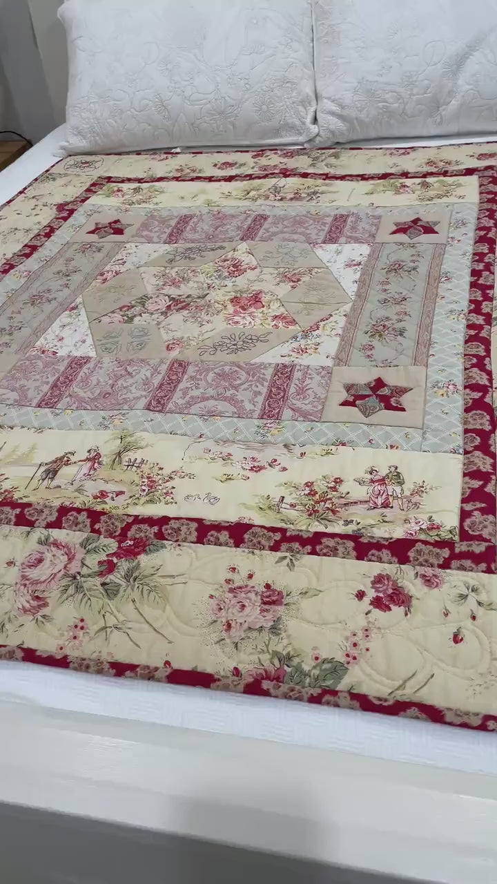 Simple Quilt Pattern PDF easy beginner applique pattern digital download medallion embroidery design