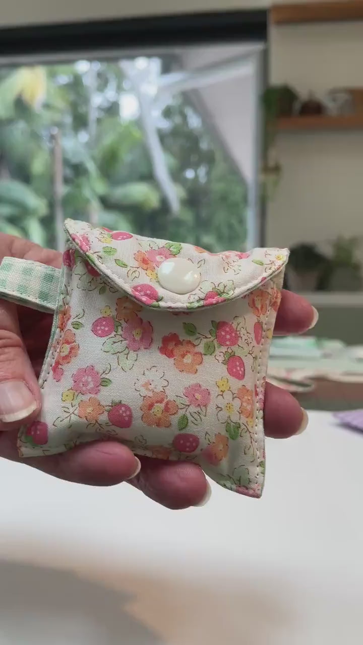 Easy  Earbud Pouch Template PDF DIY Fabric AirPods Case Sewing Pattern Beginner Friendly Scrap Fabric Tutorial