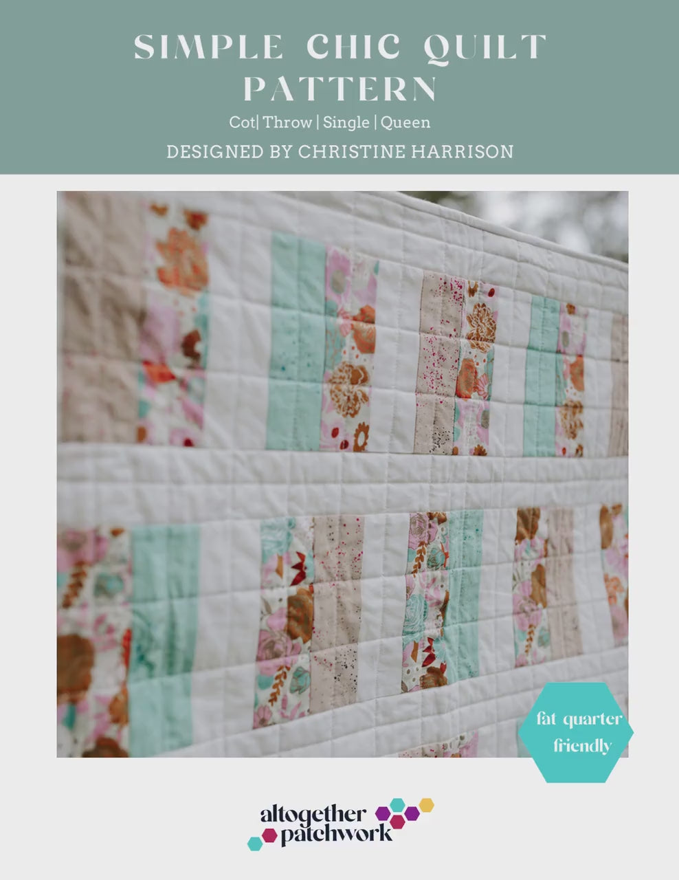 Simple Chic Quilt Pattern- Easy Pattern, PDF Quilt Pattern, Beginner Quilt pattern