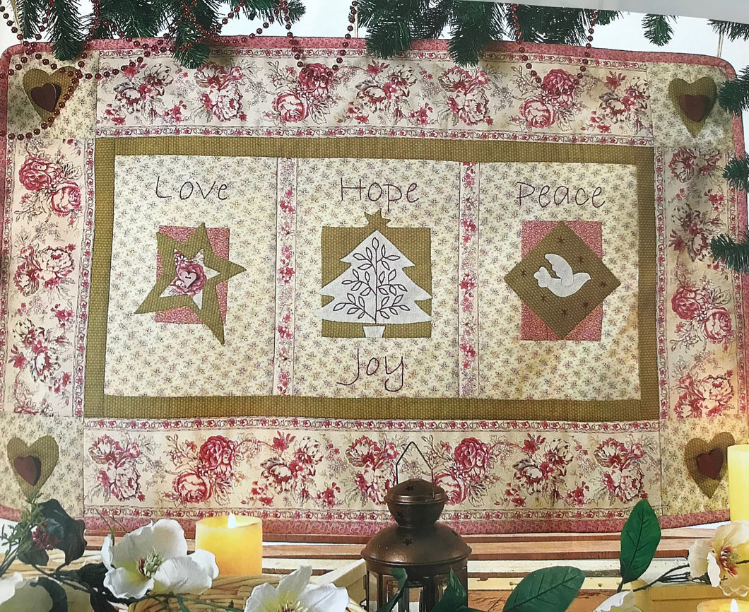 Christmas Quilt Pattern, Christmas is... Quilt Wall Hanging, PDF Pattern, Quilt Pattern, Applique Wall Quilt, Embroidery Pattern