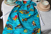 Drawstring Bag, Blue Fish Handmade