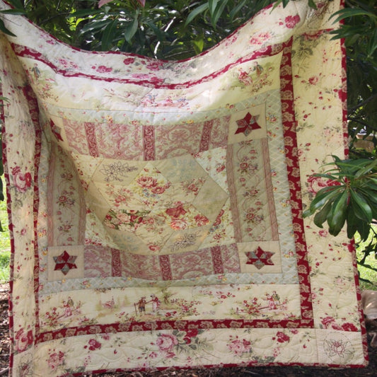 Floral Delight  embroidery and applique Quilt  PDF Pattern